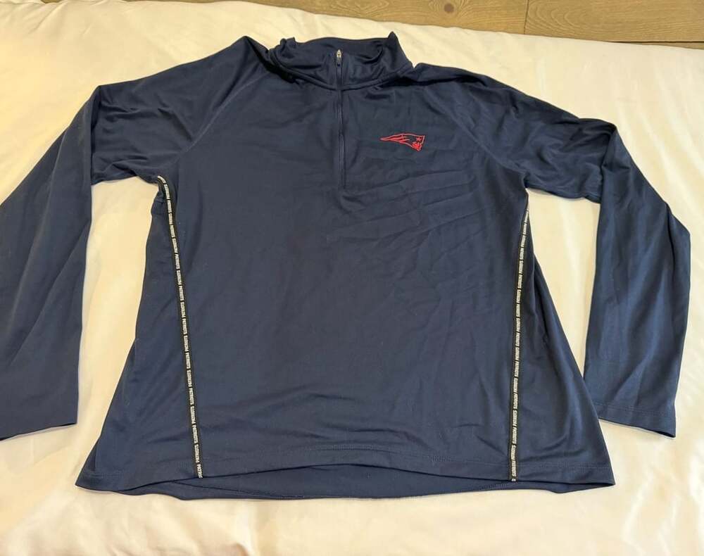 Nike New England Patriots Half-Zip Pullover Size XL Blue Dri-Fit